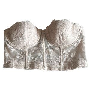 Forever 21 Brand New Women’s Nude Lace Bustier Bra Bralette Corset Top- 34B